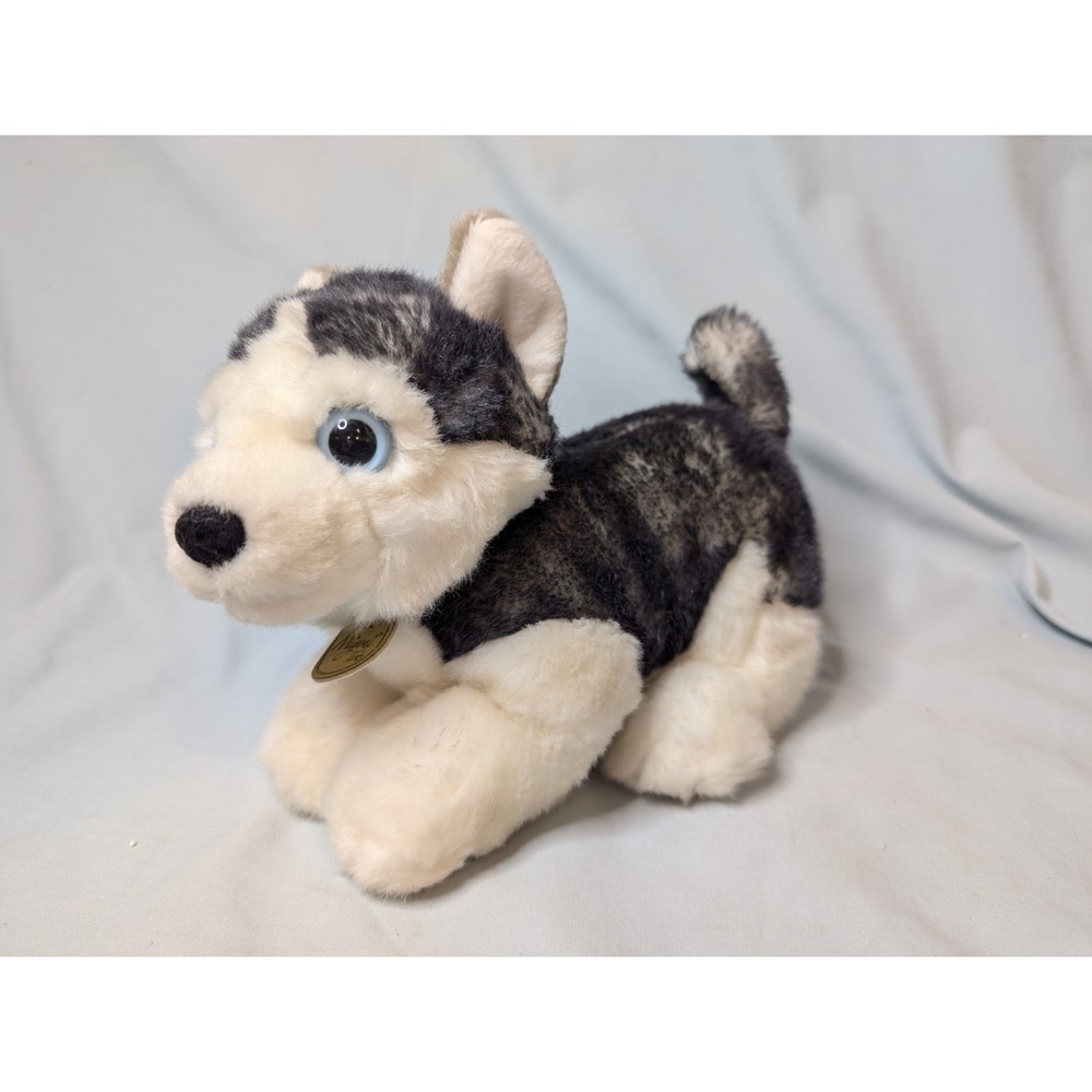 Miyoni By Aurora 8" Stuffed Plush Dark Gray White Tots‎ Siberian Husky Wolf Toy